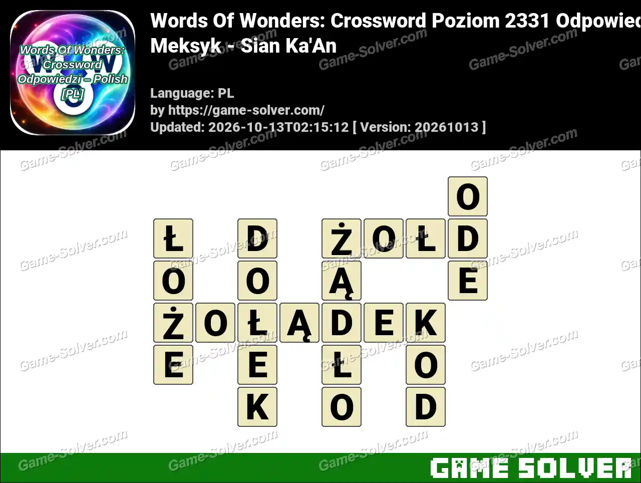 Words Of Wonders: Crossword Poziom 2331 Odpowiedzi – Meksyk – Sian Ka’An